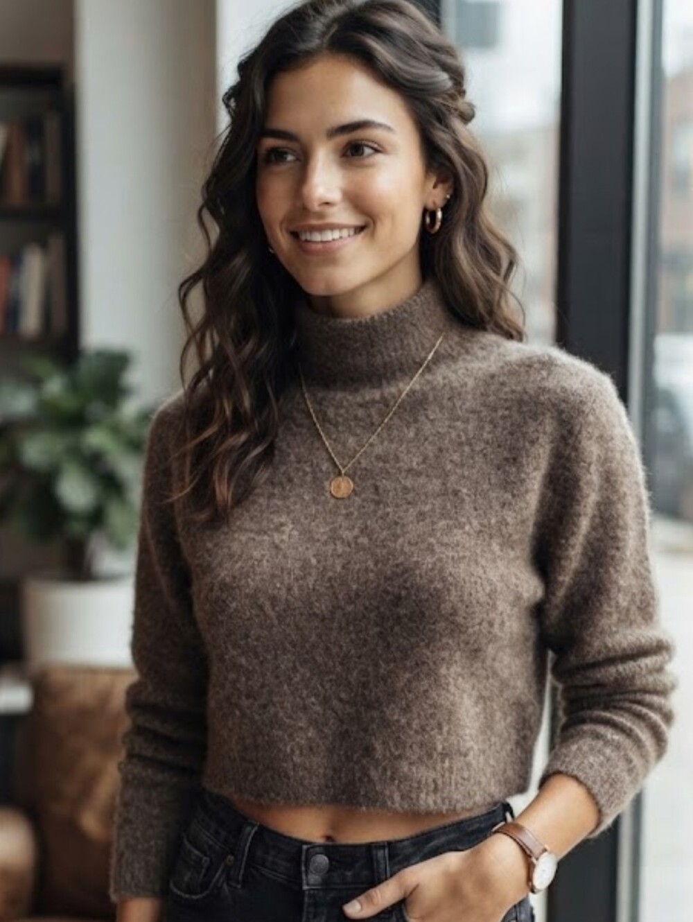 Reformation Grey Cashmere Cropped Sweater Size XS
